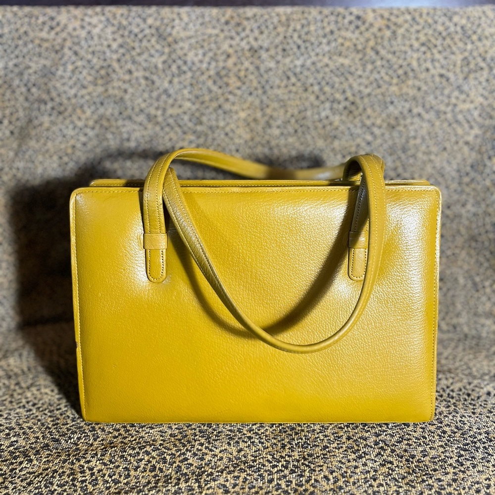 Elegant Yellow Leather Handbag